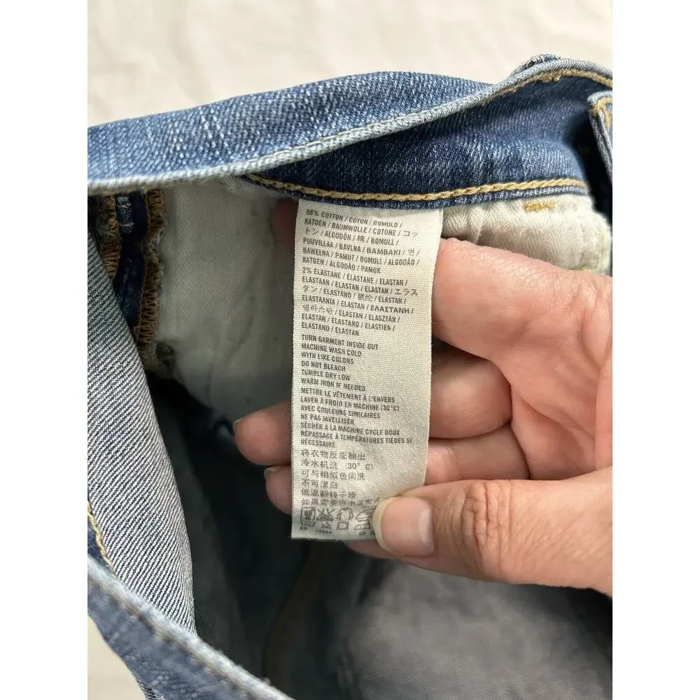 Abercrombie & Fitch Distressed Cutoff Jean Shorts Womens Size 29 Blue Comfort - Picture 4 of 7